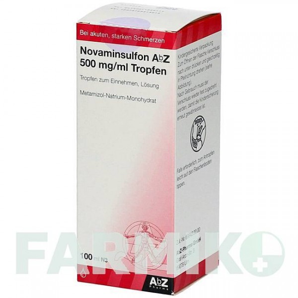 НОВАМІНСУЛЬФОН (NOVAMINSULFON) 500 мг/мл краплі 100 мл - Метамізол натрію ABZ PHARMA
