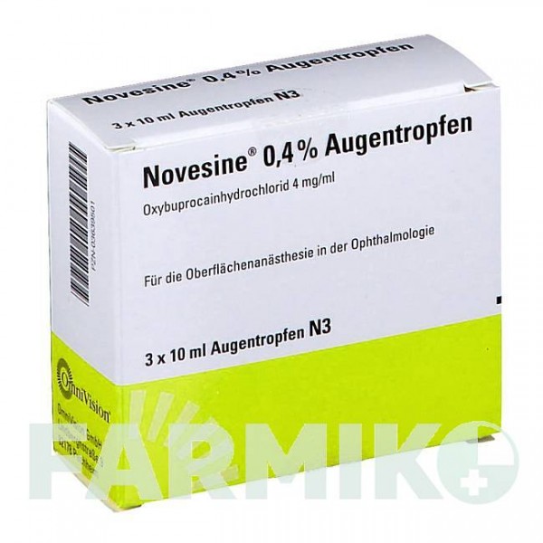 НОВЕЗИН (NOVESINE) 0,4% краплі 3x10 мл - Оксибупрокаїн OMNIVISION