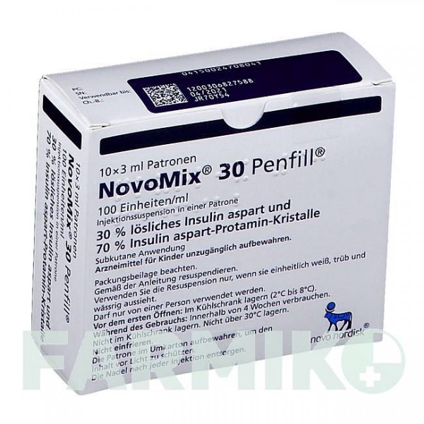 НОВОМИКС (NOVOMIX) 3 мл картриджи 10x3 мл - Инсулин аспарт NOVO NORDISK