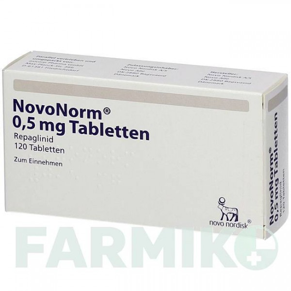 НОВОНОРМ (NOVONORM) 0,5 мг таблетки 120 шт - Репаглінід AXICORP PHARMA
