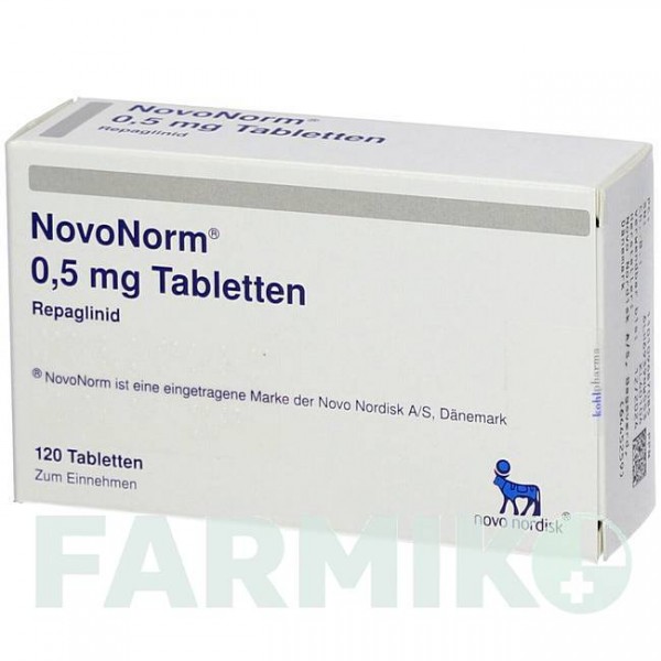 НОВОНОРМ (NOVONORM) 0,5 мг таблетки 120 шт - Репаглинид KOHLPHARMA