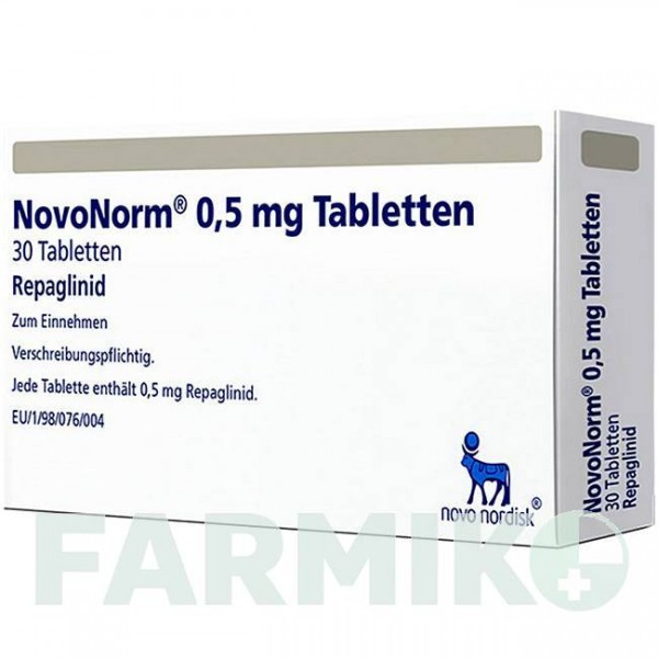 НОВОНОРМ (NOVONORM) 0,5 мг таблетки 30 шт - Репаглінід NOVO NORDISK
