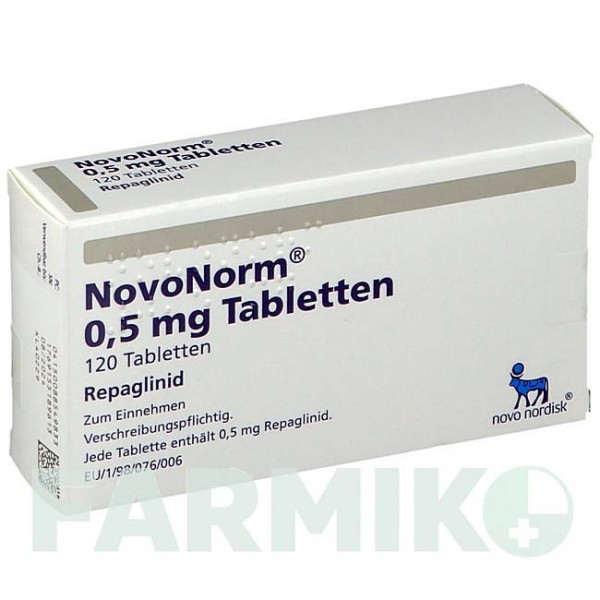 НОВОНОРМ (NOVONORM) 0,5 мг таблетки 120 шт - Репаглинид NOVO NORDISK