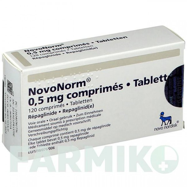 НОВОНОРМ (NOVONORM) 0,5 мг таблетки 120 шт - Репаглинид PHARMA GERKE