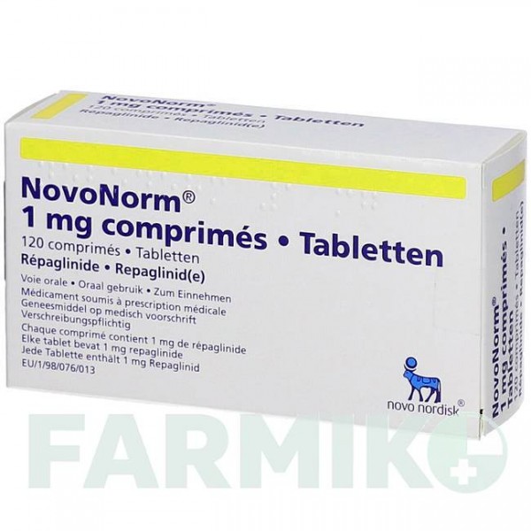 НОВОНОРМ (NOVONORM) 1 мг таблетки 120 шт - Репаглинид ACA MULLER-ADAG PHARMA