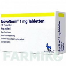НОВОНОРМ (NOVONORM) 1 мг таблетки 30 шт - Репаглинид NOVO NORDISK