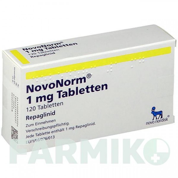 НОВОНОРМ (NOVONORM) 1 мг таблетки 120 шт - Репаглінід NOVO NORDISK
