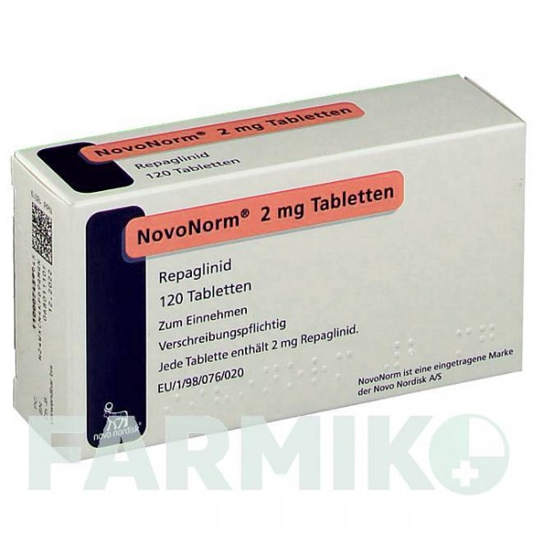 НОВОНОРМ (NOVONORM) 2 мг таблетки 120 шт - Репаглинид AXICORP PHARMA