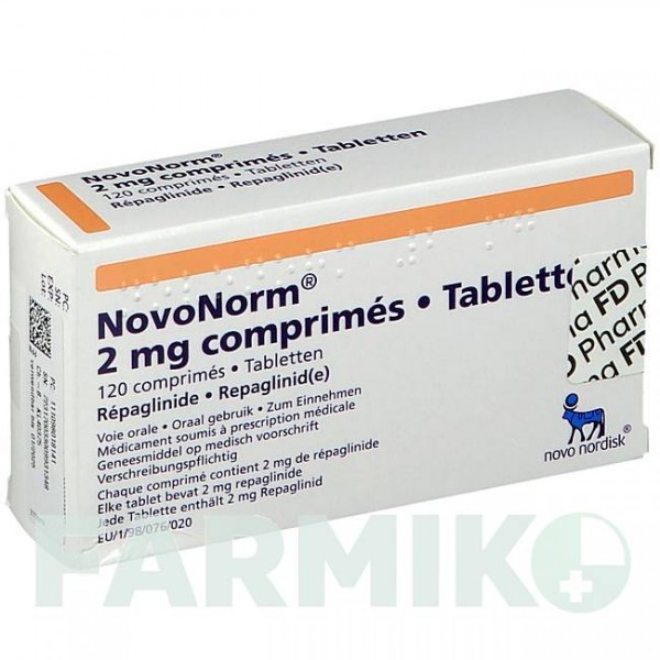 НОВОНОРМ (NOVONORM) 2 мг таблетки 120 шт - Репаглинид FD PHARMA