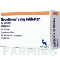НОВОНОРМ (NOVONORM) 2 мг таблетки 30 шт - Репаглінід NOVO NORDISK