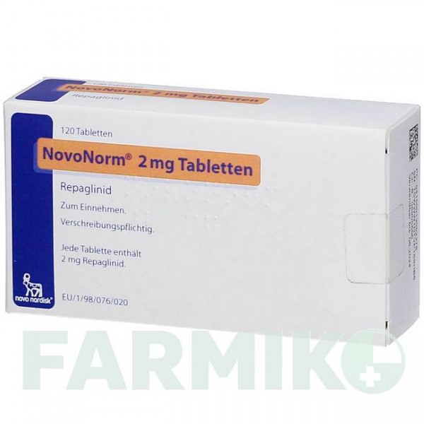 НОВОНОРМ (NOVONORM) 2 мг таблетки 120 шт - Репаглинид ORIFARM