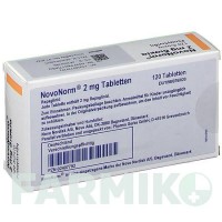 НОВОНОРМ (NOVONORM) 2 мг таблетки 120 шт - Репаглінід PHARMA GERKE