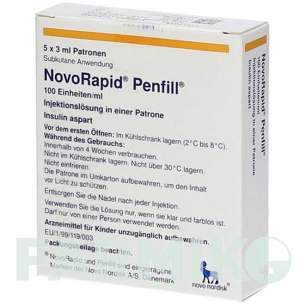 НОВОРАПІД (NOVORAPID) 100 ОД/мл картриджі 5x3 мл - Інсулін аспарт KOHLPHARMA
