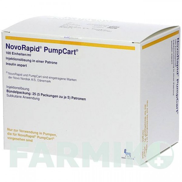 НОВОРАПІД (NOVORAPID) 100 ОД/мл розчин 5x5x1,6 мл - Інсулін аспарт KOHLPHARMA