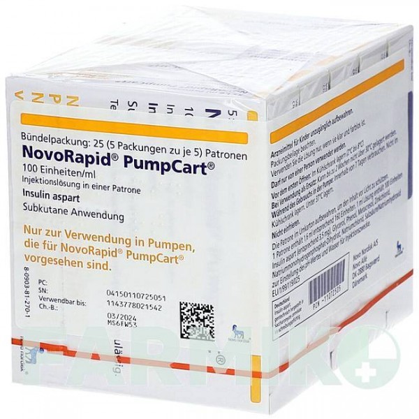 НОВОРАПІД (NOVORAPID) 100 ОД/мл розчин 5x5x1,6 мл - Інсулін аспарт NOVO NORDISK
