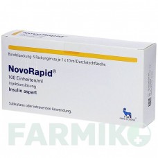 НОВОРАПІД (NOVORAPID) 100 ОД/мл флакон 5x10 мл - Інсулін аспарт ORIFARM