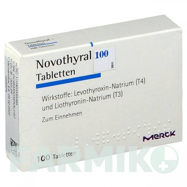 НОВОТИРАЛ (NOVOTHYRAL) 100 таблетки 50 шт - Левотироксин, Лиотиронин DOCPHARM