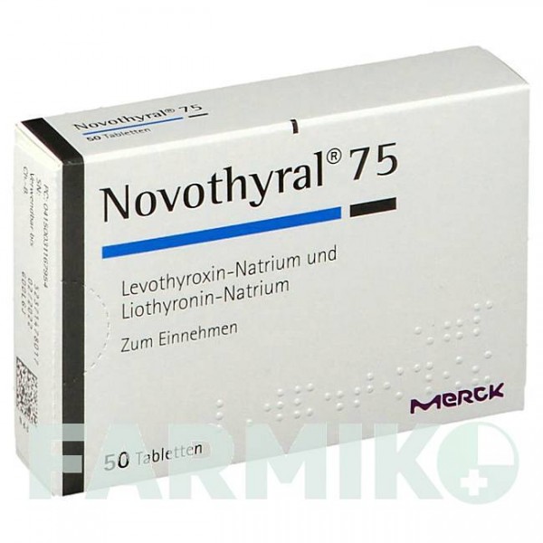 НОВОТИРАЛ (NOVOTHYRAL) 75 таблетки 50 шт - Левотироксин, Лиотиронин MERCK HEALTHCARE