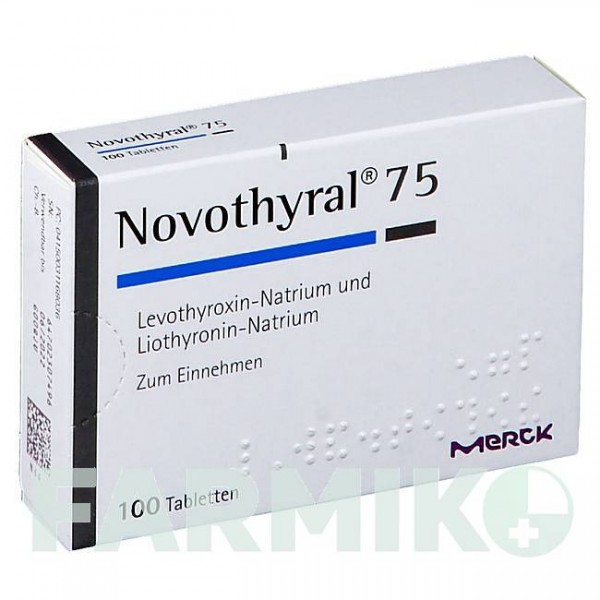 НОВОТИРАЛ (NOVOTHYRAL) 75 таблетки 100 шт - Левотироксин, Лиотиронин MERCK HEALTHCARE