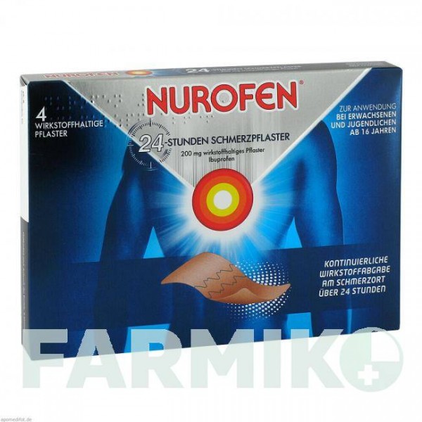 НУРОФЕН (NUROFEN) 24 ч 200 мг пластырь 4 шт - Ибупрофен RECKITT BENCKISER