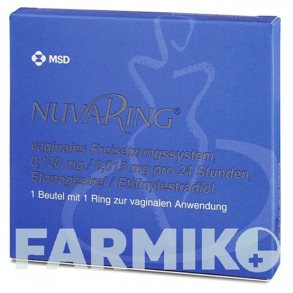 НОВАРИНГ (NUVARING) 0,120/0,015 мг/24 год кільце 1 шт - Прогестаген, Естроген ORGANON