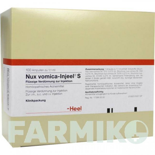 НУКС ВОМІКА (NUX VOMICA) ампули 100 шт - Гомеопатія BIOLOGISCHE HEILMITTEL HEEL