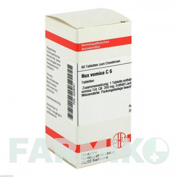 НУКС ВОМИКА (NUX VOMICA) C 6 таблетки 80 шт - Гомеопатия DHU