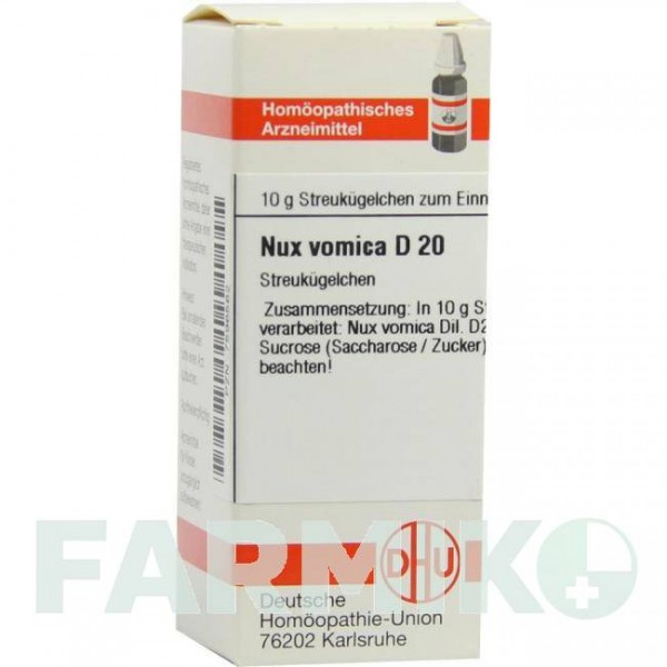НУКС ВОМИКА (NUX VOMICA) D 20 глобули 10 г - Гомеопатия DHU