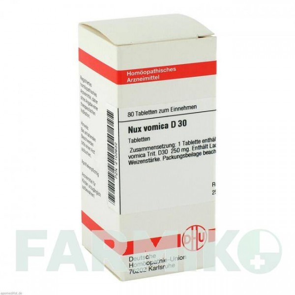 НУКС ВОМИКА (NUX VOMICA) D 30 таблетки 80 шт - Гомеопатия DHU