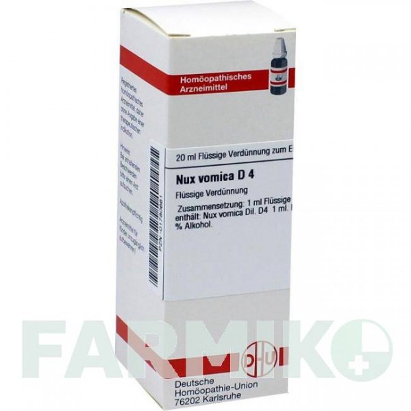 НУКС ВОМИКА (NUX VOMICA) D 4 раствор 20 мл - Гомеопатия DHU