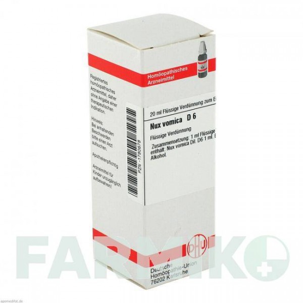 НУКС ВОМИКА (NUX VOMICA) D 6 раствор 20 мл - Гомеопатия DHU