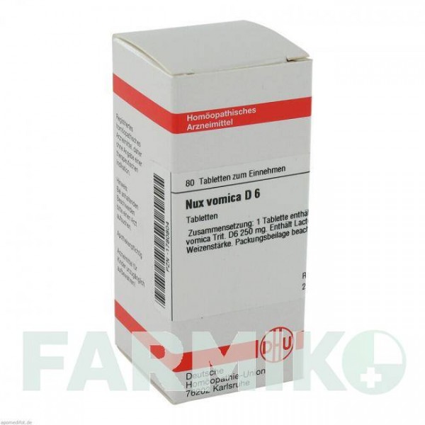 НУКС ВОМИКА (NUX VOMICA) D 6 таблетки 80 шт - Гомеопатия DHU