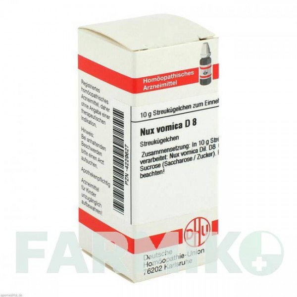 НУКС ВОМИКА (NUX VOMICA) D 8 глобули 10 г - Гомеопатия DHU