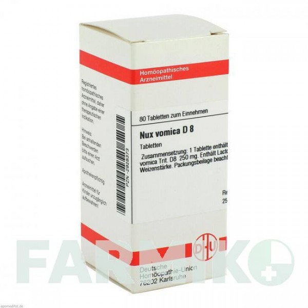 НУКС ВОМИКА (NUX VOMICA) D 8 таблетки 80 шт - Гомеопатия DHU