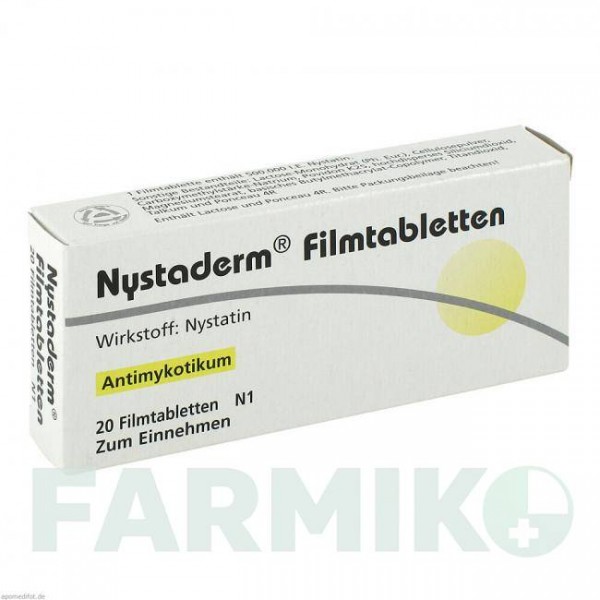 НИСТАДЕРМ (NYSTADERM) таблетки 20 шт - Нистатин DERMAPHARM