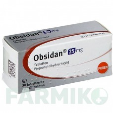 ОБЗИДАН (OBSIDAN) 25 мг таблетки 30 шт - Пропранолол PUREN PHARMA