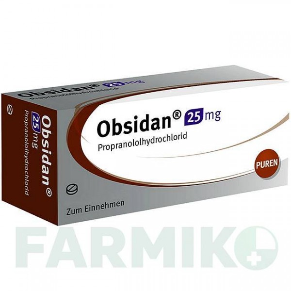 ОБЗИДАН (OBSIDAN) 25 мг таблетки 100 шт - Пропранолол PUREN PHARMA