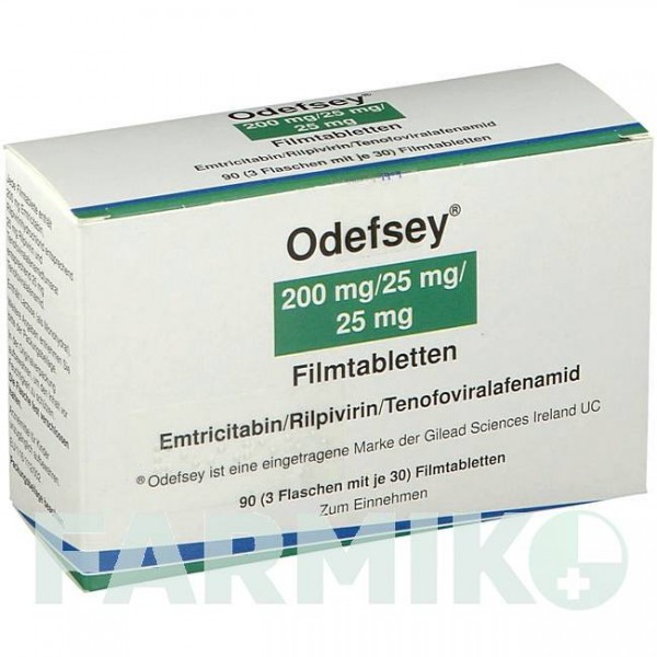 ОДЕФСЕЙ (ODEFSEY) 200 мг/25 мг/25 мг таблетки 30 шт - Емтрицитабін, Тенофовір, Рилпівірин KOHLPHARMA