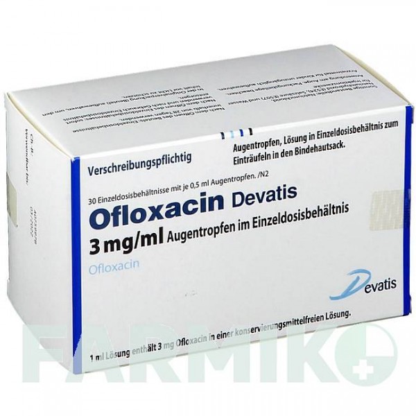 ОФЛОКСАЦИН (OFLOXACIN) 3 мг/мл капли 30x0,5 мл - Офлоксацин DEVATIS