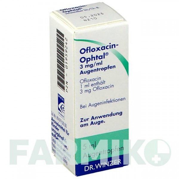 ОФЛОКСАЦИН (OFLOXACIN) 3 мг/мл капли 5 мл - Офлоксацин DR.WINZER PHARMA