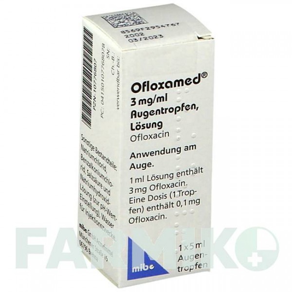 ОФЛОКСАМЕД (OFLOXAMED) 3 мг/мл капли 1x5 мл - Офлоксацин MIBE