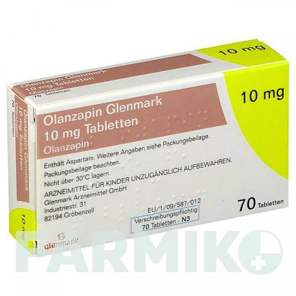 ОЛАНЗАПІН (OLANZAPIN) 10 мг таблетки 70 шт - Оланзапін GLENMARK