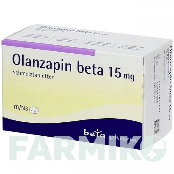ОЛАНЗАПИН (OLANZAPIN) 15 мг таблетки 70 шт - Оланзапин BETAPHARM