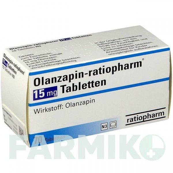 ОЛАНЗАПІН (OLANZAPIN) 15 мг таблетки 70 шт - Оланзапін RATIOPHARM