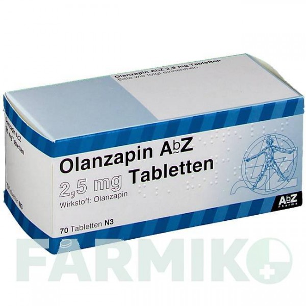 ОЛАНЗАПИН (OLANZAPIN) 2,5 мг таблетки 70 шт - Оланзапин ABZ PHARMA