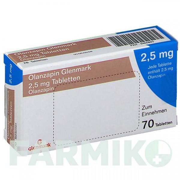 ОЛАНЗАПИН (OLANZAPIN) 2,5 мг таблетки 70 шт - Оланзапин GLENMARK