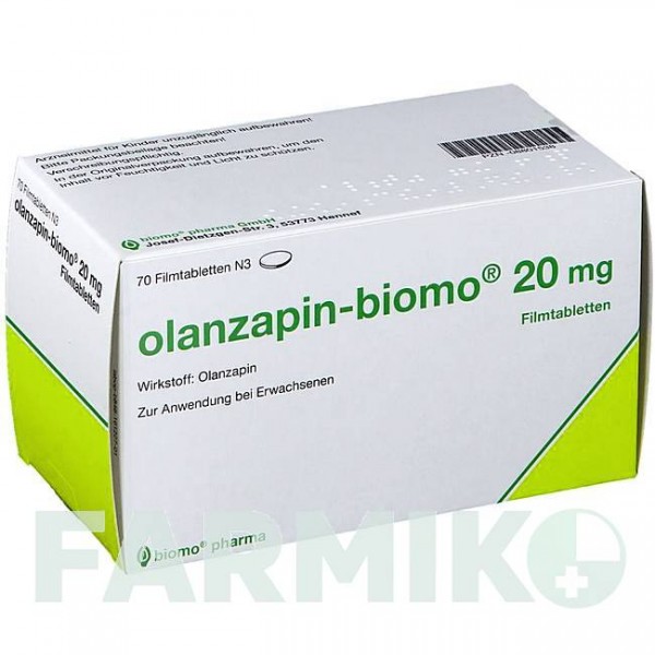 ОЛАНЗАПІН (OLANZAPIN) 20 мг таблетки 70 шт - Оланзапін BIOMO PHARMA