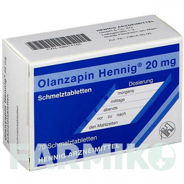 ОЛАНЗАПІН (OLANZAPIN) 20 мг таблетки 35 шт - Оланзапін HENNIG