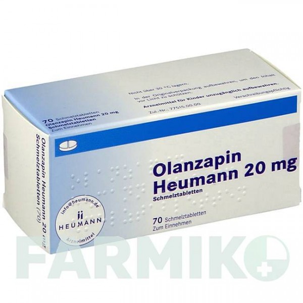ОЛАНЗАПІН (OLANZAPIN) 20 мг таблетки 70 шт - Оланзапін HEUMANN PHARMA