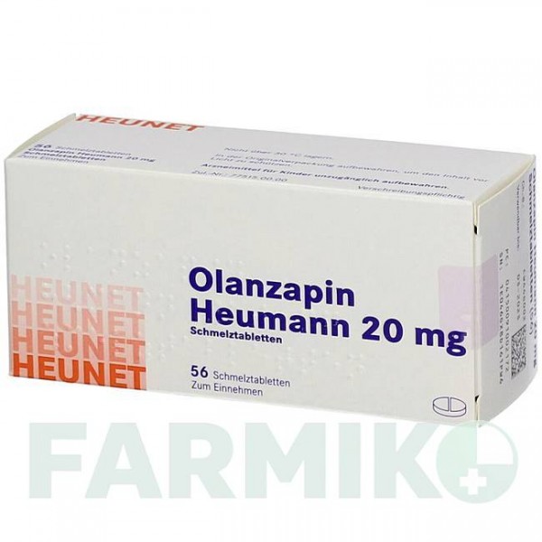 ОЛАНЗАПІН (OLANZAPIN) 20 мг таблетки 56 шт - Оланзапін HEUNET PHARMA